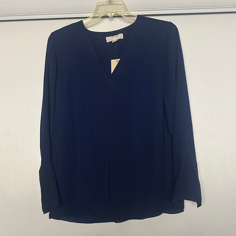 🆕Michael Kors Deep Blue V-Neck Blouse